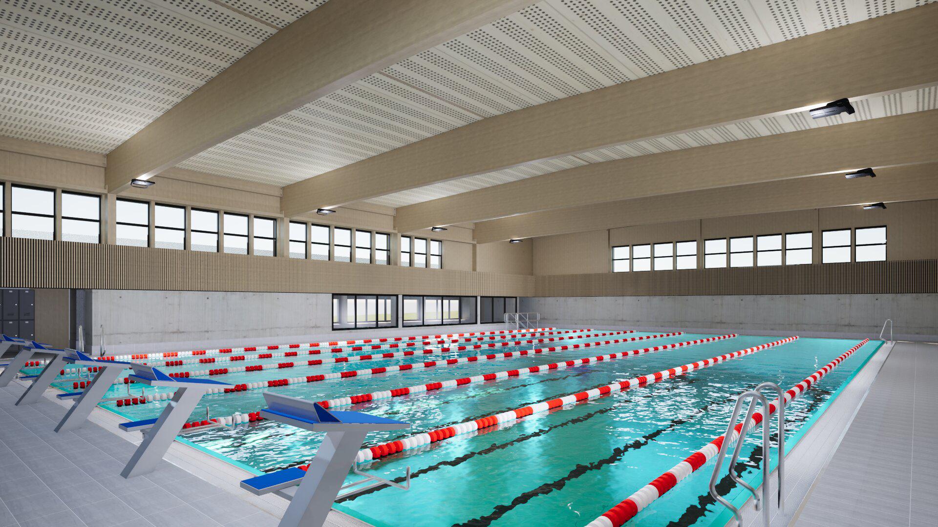 Piscine-patinoire, image de synthèse octobre 2024