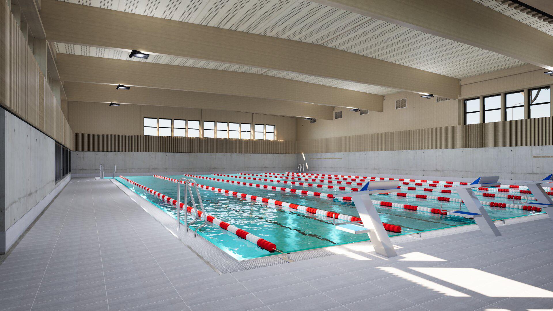 Piscine-patinoire, image de synthèse octobre 2024