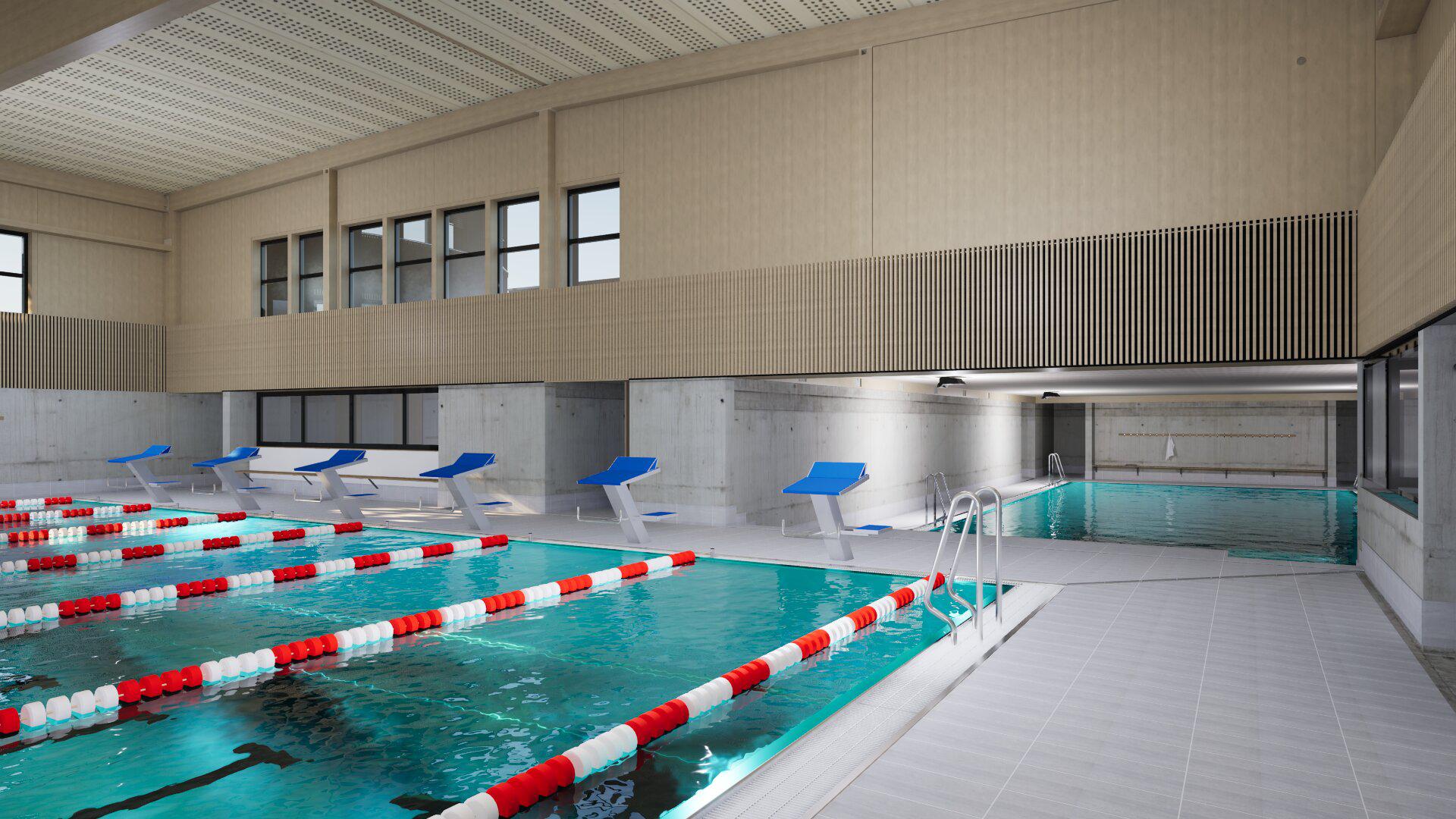 Piscine-patinoire, image de synthèse octobre 2024