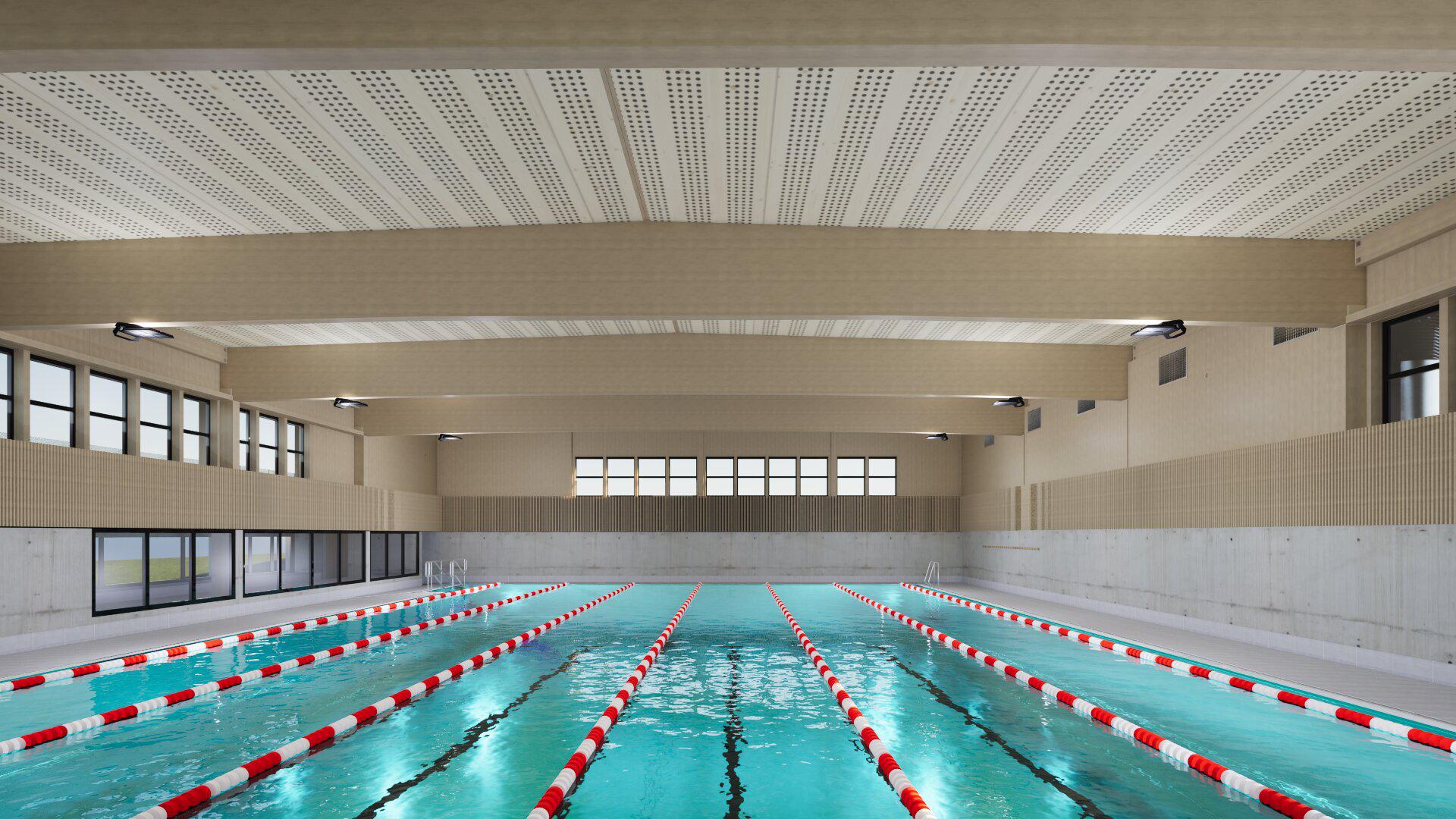 Piscine-patinoire, image de synthèse octobre 2024